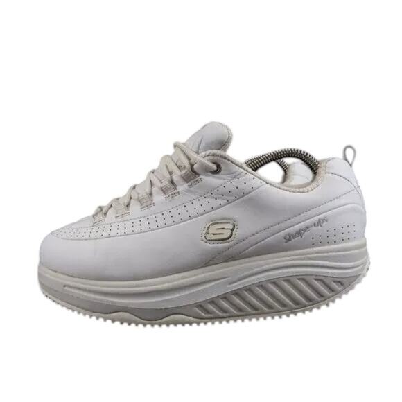 Skechers Shoes Womens 9 Shape Up Sneaker Work Slip Resistant Leather White Retro - Picture 11 of 15